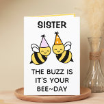 Carte De Remerciements Bumblebee Bee Sister Joyeux anniversaire<br><div class="desc">Vous cherchez une façon unique d'express votre amour et votre humour à votre frère ou soeur? Notre drôle de carte de voeux pour pun de bourdon est le choix parfait pour votre soeur à l'occasion de son anniversaire! Customisez-le en ajoutant votre propre message personnel. Design propose deux abeilles en rose...</div>