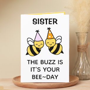 Carte De Remerciements Bumblebee Bee Sister Joyeux anniversaire