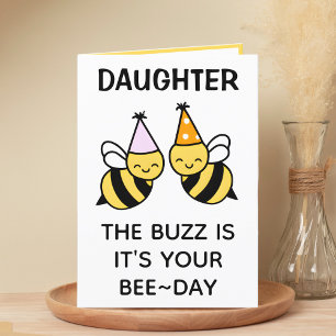 Carte De Remerciements Bumblebee mignonne fille d'abeilles Joyeux anniver