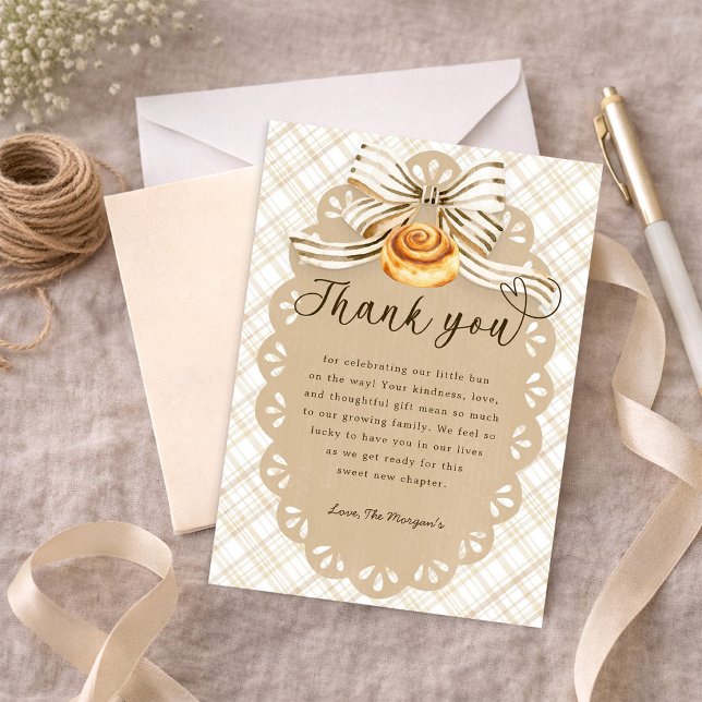Carte De Remerciements Bun in Oven Baby Shower Thank You Card Neutral (Thank You Card)
