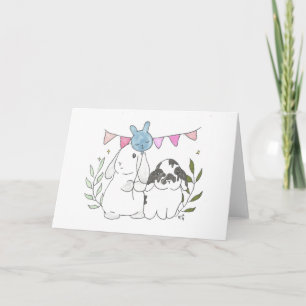 Carte De Remerciements Bunnies Bonnie et Buddy Card