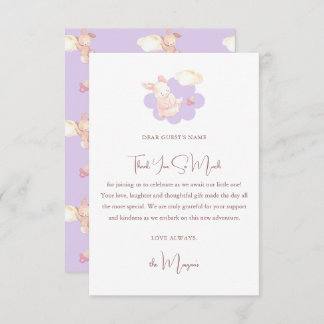Carte De Remerciements Bunny Dreams Baby shower violet
