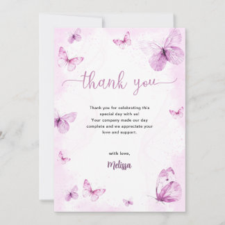 Carte De Remerciements Butterfly Baby Shower