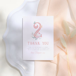 Carte De Remerciements Butterfly Fairytale Floral Girl Fête d'anniversair