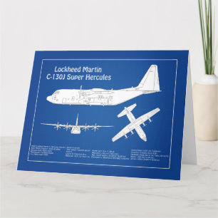 Carte De Remerciements C-130 Hercules - Plan directeur de l'avion ABD