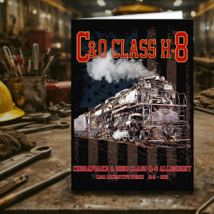 Carte De Remerciements C&O Classe H-8 Locomotive Allegheny - Drapeau amér