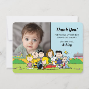 Carte De Remerciements cacahuètes   Charlie Brown et Gang Anniversaire