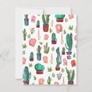 Carte De Remerciements Cactus et boutons