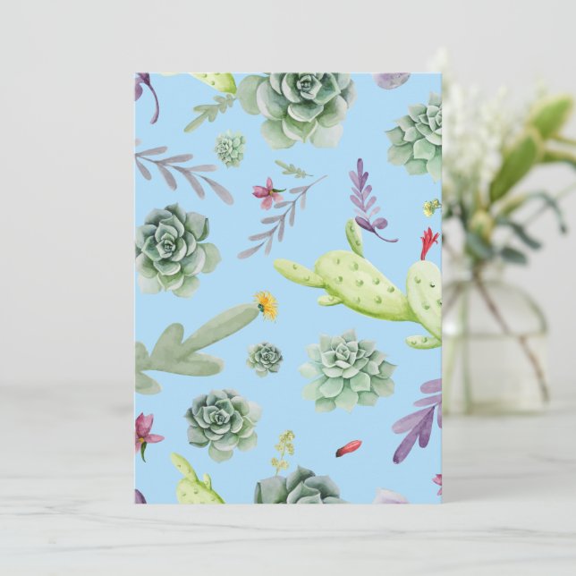 Carte De Remerciements Cactus Motif 10 (Debout devant)