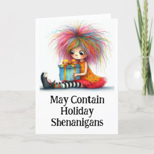 Carte De Remerciements **Cadeau coloré et fantaisiste pour fille de Noël 