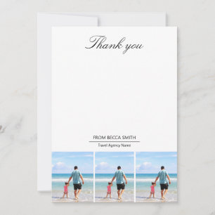 Carte De Remerciements Cadeau d'agence de voyage personnalisé pour les ag
