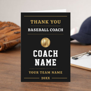 Carte De Remerciements Cadeau d'appréciation pour l'entraîneur de basebal