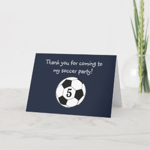 Carte De Remerciements Cadeau de 5 ans Football Sports Garçons Enfants