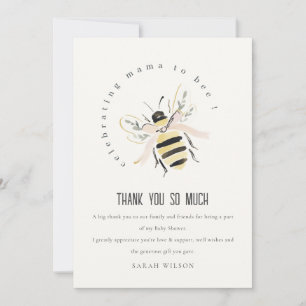 Carte De Remerciements Cadeau de Baby Shower Cute Pastel Mum To Bee Neutr
