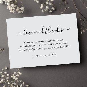 Carte De Remerciements Cadeau de Baby shower de 3,5 po x 5 po personnalis