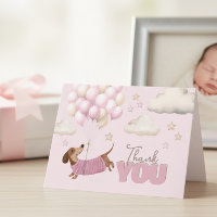 Cadeau de Baby Shower Fille Thème Dachshund et Bal