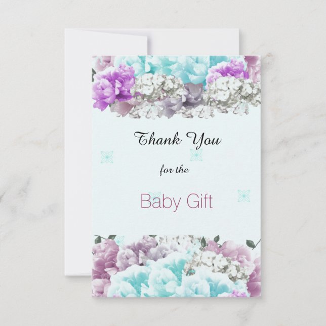 Carte De Remerciements Cadeau de bébé Remerciement Bouquet Mixte (Devant)