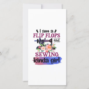 Carte De Remerciements Cadeau de couture   Je Suis Un Flip Flops Et Coudr
