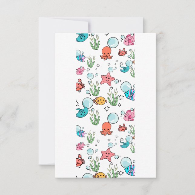 Carte De Remerciements Cadeau de créature marine, créature marine  (Devant)