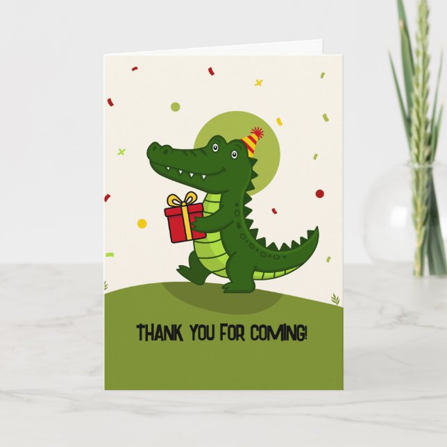 Carte De Remerciements Cadeau de crocodile mignon (Devant)
