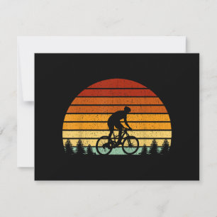 Carte De Remerciements Cadeau de cyclisme sur montagne de coucher de sole