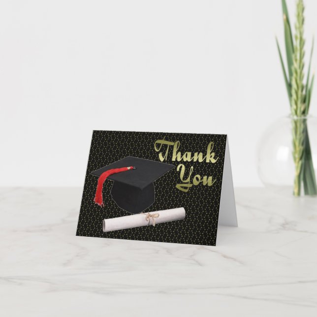 Carte de remerciements cadeau de diplôme (Devant)