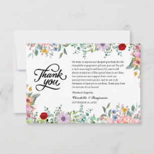 Carte De Remerciements Cadeau de fiançailles Fleur sauvage aquarelle