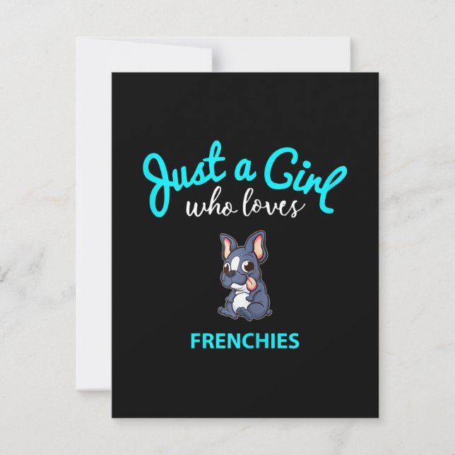 Carte De Remerciements Cadeau de fille de bouledogue français pour enfant (Devant)