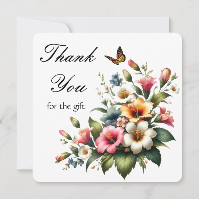 Carte De Remerciements Cadeau de fleurs d'Hibiscus  (Devant)