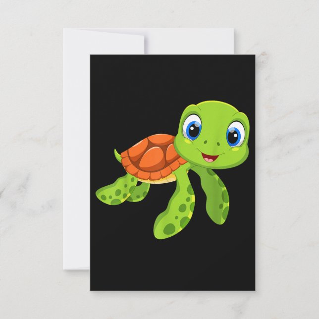 Carte De Remerciements Cadeau de la petite tortue de mer (Devant)