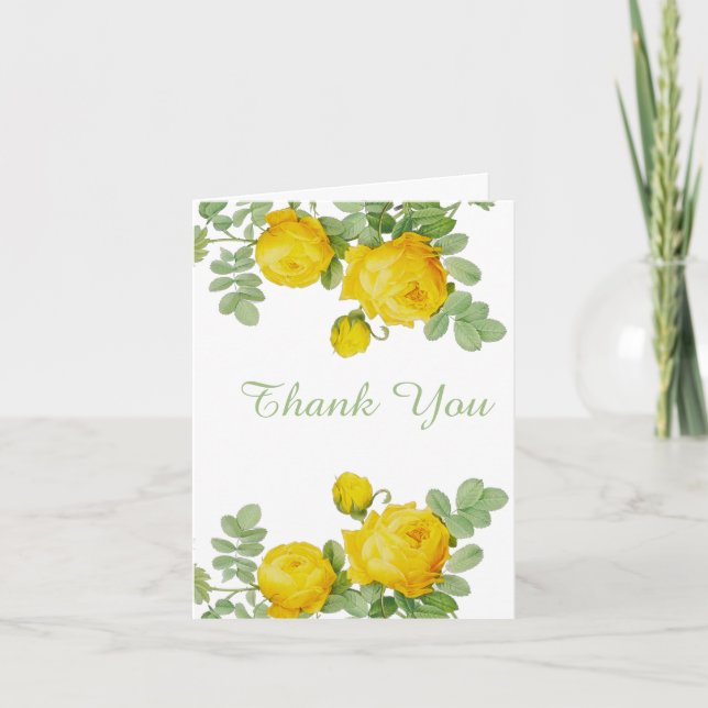 Carte De Remerciements Cadeau de mariage Pretty Yellow Rose Remerciements (Devant)