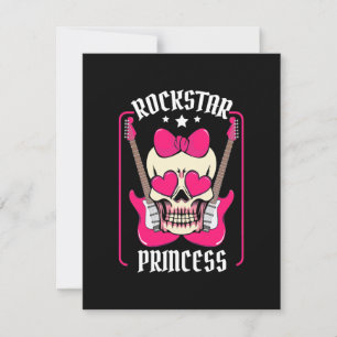 Carte De Remerciements Cadeau de Noël Rokstar Princess Skull