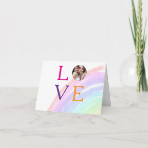 CARTE DE REMERCIEMENTS CADEAU DE PLUIE D'ARC-EN-CIEL LGBTQ FIÈRE LETTRE P