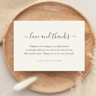 Carte De Remerciements Cadeau de remerciement de Baby Shower personnalisé