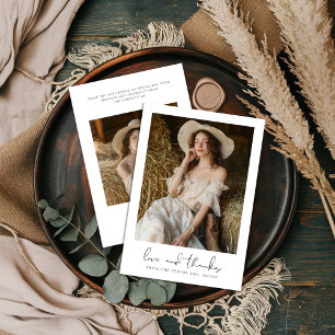 Carte De Remerciements Cadeau de Remerciement Mariage avec Photo Manuscri