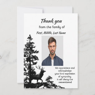 Carte De Remerciements Cadeau de remerciement mémorial Cerf Chasseur Exté