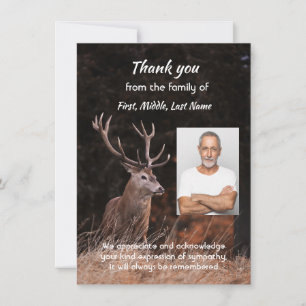 Carte De Remerciements Cadeau de remerciement mémorial chasseur de cerf S