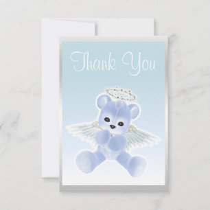 Carte De Remerciements Cadeau de remerciement ours en peluche Ange Bleu B
