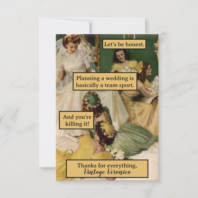 Carte De Remerciements Cadeau de remerciement personnalisé de demoiselle  (Devant)