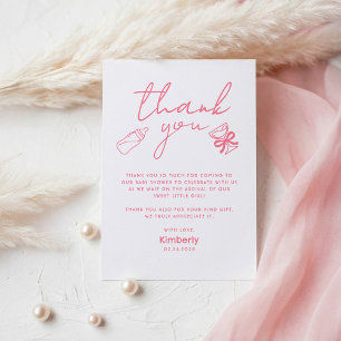Carte De Remerciements Cadeau de remerciement pour Baby Shower Bouteille