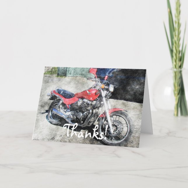 Carte De Remerciements Cadeau de transport Moto Power Biker (Devant)