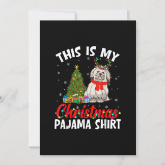 Carte De Remerciements Cadeau drôle de pyjama de Noël de Shih Tzu pour pa
