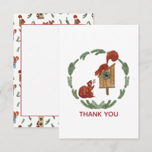 Carte de remerciements cadeau écureuils