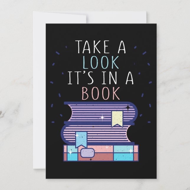 Carte De Remerciements Cadeau lecteur Jetez un coup d'œil dans un livre (Devant)