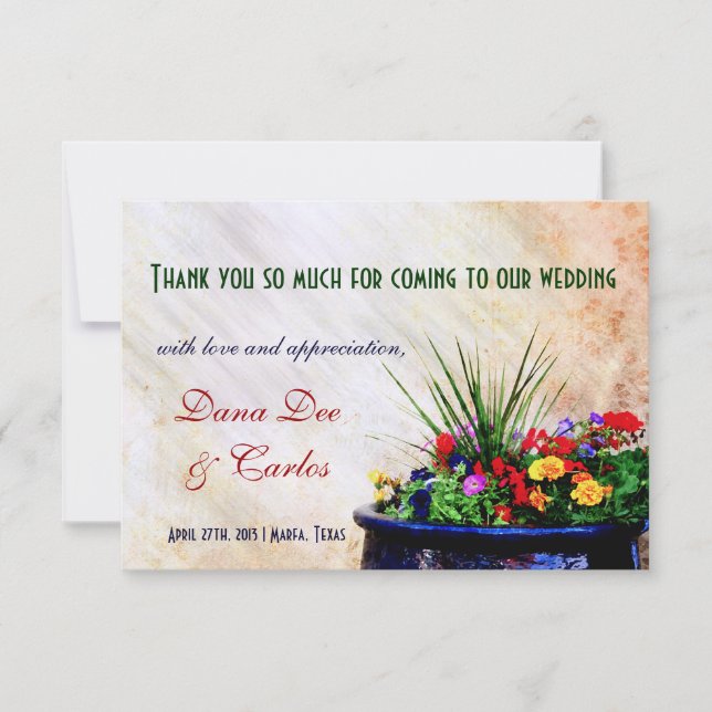 Carte de remerciements cadeau Mariage d'inspiratio (Devant)