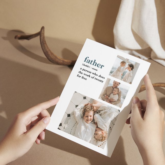 Carte De Remerciements Cadeau Moderne de Fête des Pères en Collage Photo (Créateur téléchargé)