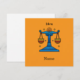 Carte De Remerciements Cadeau personnalisé Libra Zodiaque Rétro Pop Art
