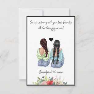 Carte De Remerciements cadeau personnalisé pour votre meilleure amie - aj