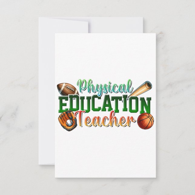 Carte De Remerciements Cadeau pour enseignant | Professeur d'éducation ph (Devant)