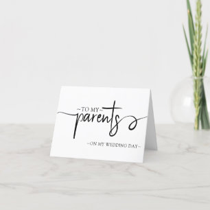 Carte De Remerciements Cadeau pour mes parents le jour de mon mariage